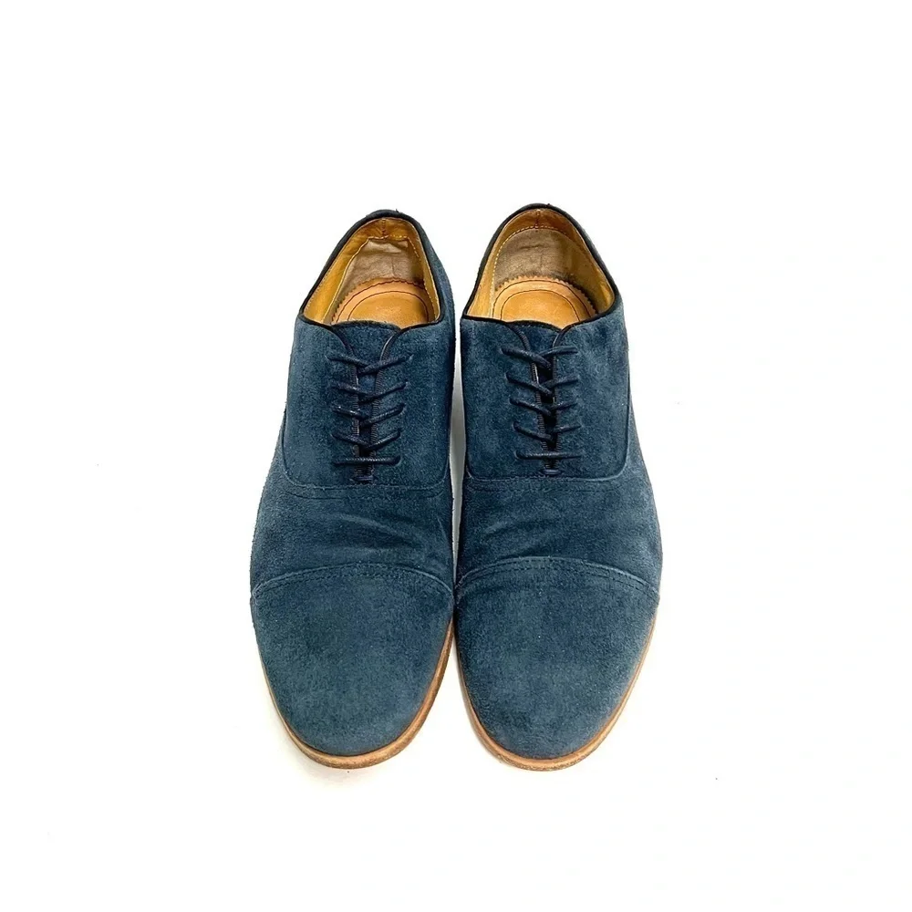 Vintage 1990s men’s blue suede lace up Oxford shoes
